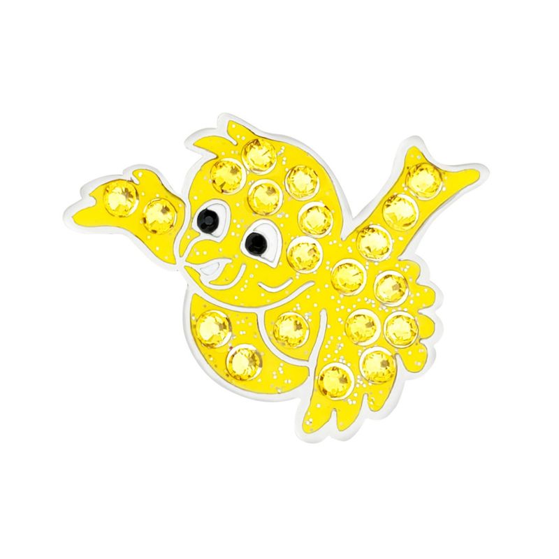 Hat Clip med Swarovski Crystal markør (Yellow bird)